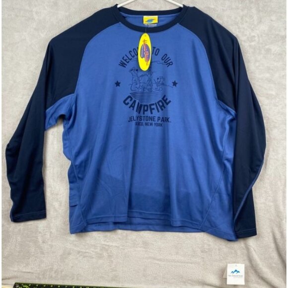 NWT Hanna-Barbera Mens Activewear Top 3XL Tri-Mountain Performance Shirt Blue - Picture 13 of 14